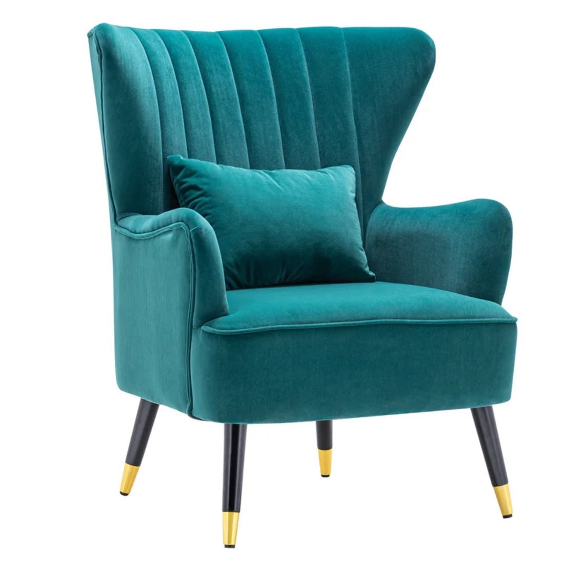 Luxury Emerald Chic Tufted Sofa Lounge Chair with Cushion - Decor Smart