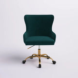 Luxury Emerald Color Velvet Armchair with Golden Base - Decor Smart