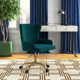 Luxury Emerald Color Velvet Armchair with Golden Base - Decor Smart