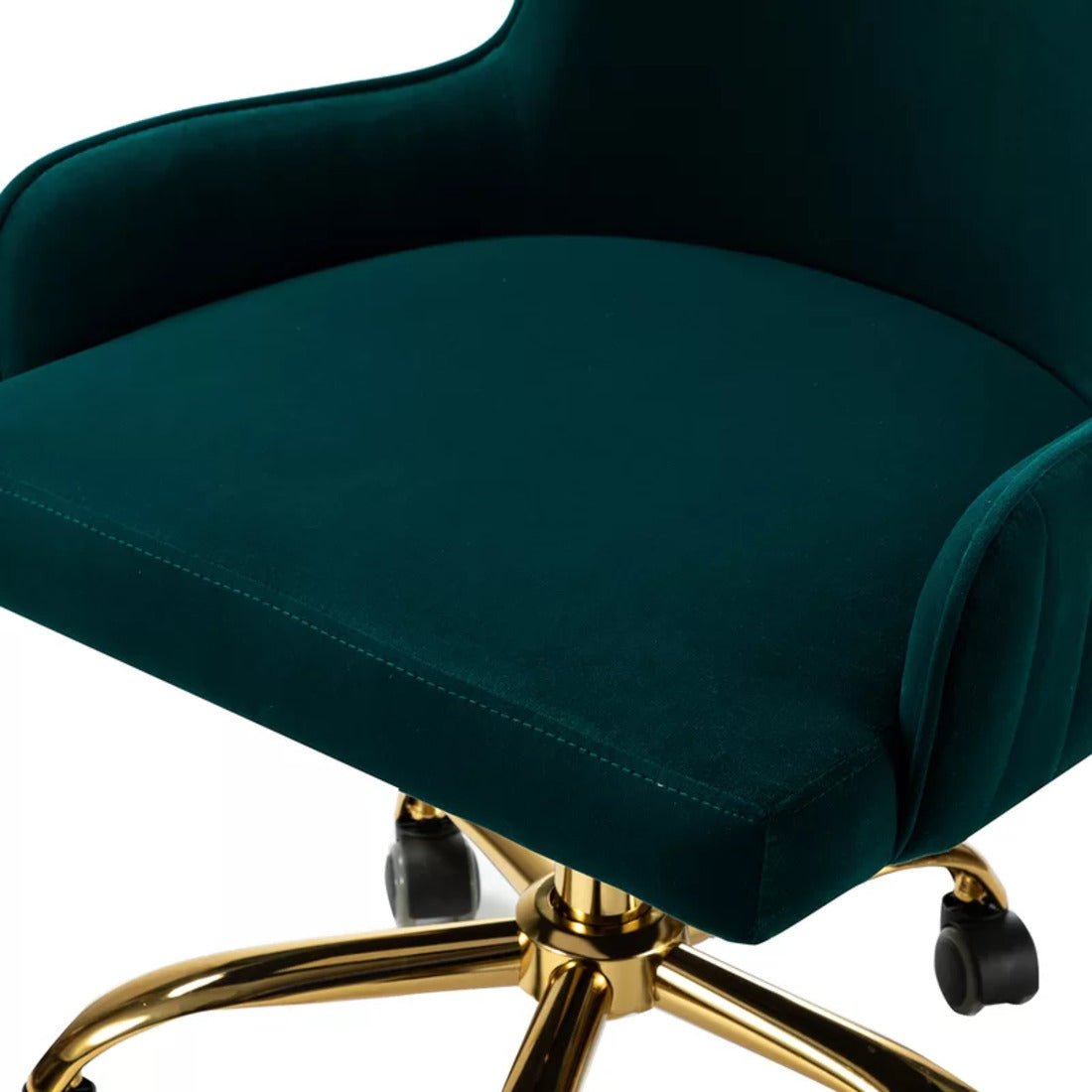 Luxury Emerald Color Velvet Armchair with Golden Base - Decor Smart