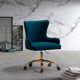 Luxury Emerald Color Velvet Armchair with Golden Base - Decor Smart