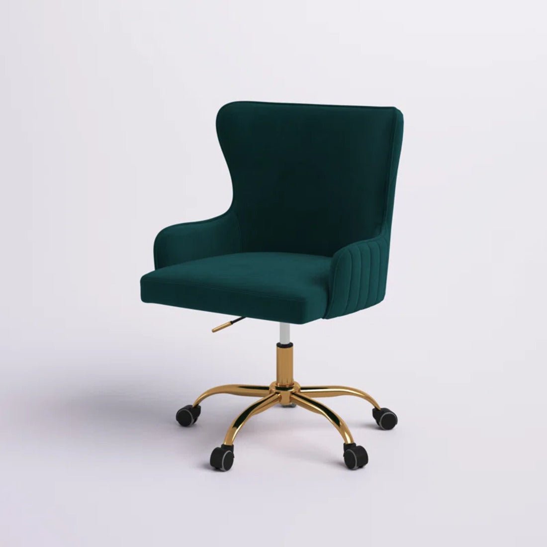 Luxury Emerald Color Velvet Armchair with Golden Base - Decor Smart