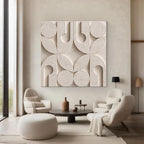 Luxury Geometric Relief in Stone Finish 3D Wall Art Home Decor