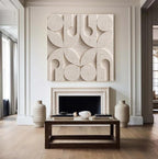 Luxury Geometric Relief in Stone Finish 3D Wall Art Home Decor
