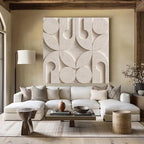 Luxury Geometric Relief in Stone Finish 3D Wall Art Home Decor