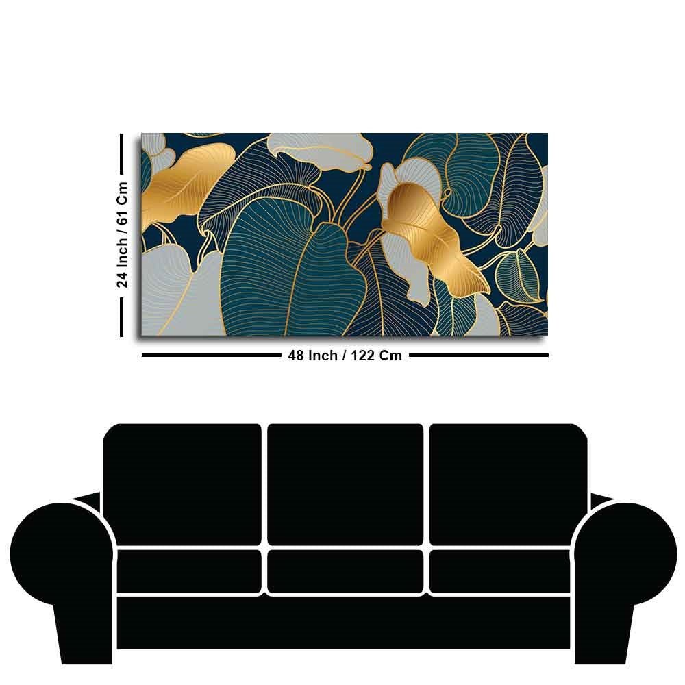 Luxury Golden Art Monstera Leaves Canvas wall Painting - Decor Smart