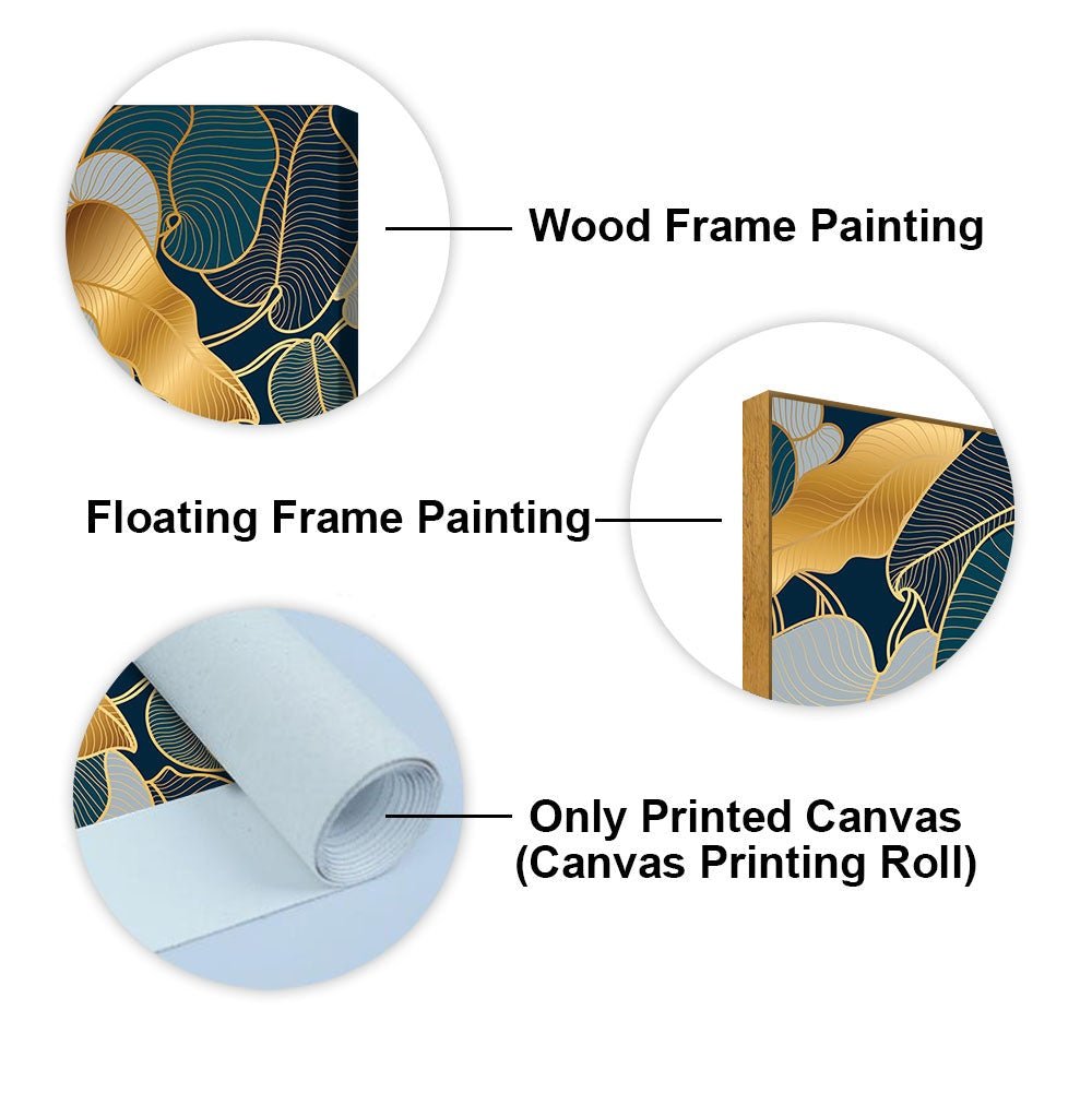 Luxury Golden Art Monstera Leaves Canvas wall Painting - Decor Smart