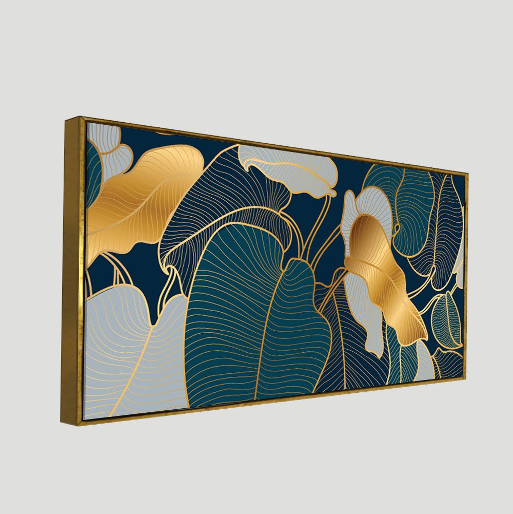Luxury Golden Art Monstera Leaves Canvas wall Painting - Decor Smart