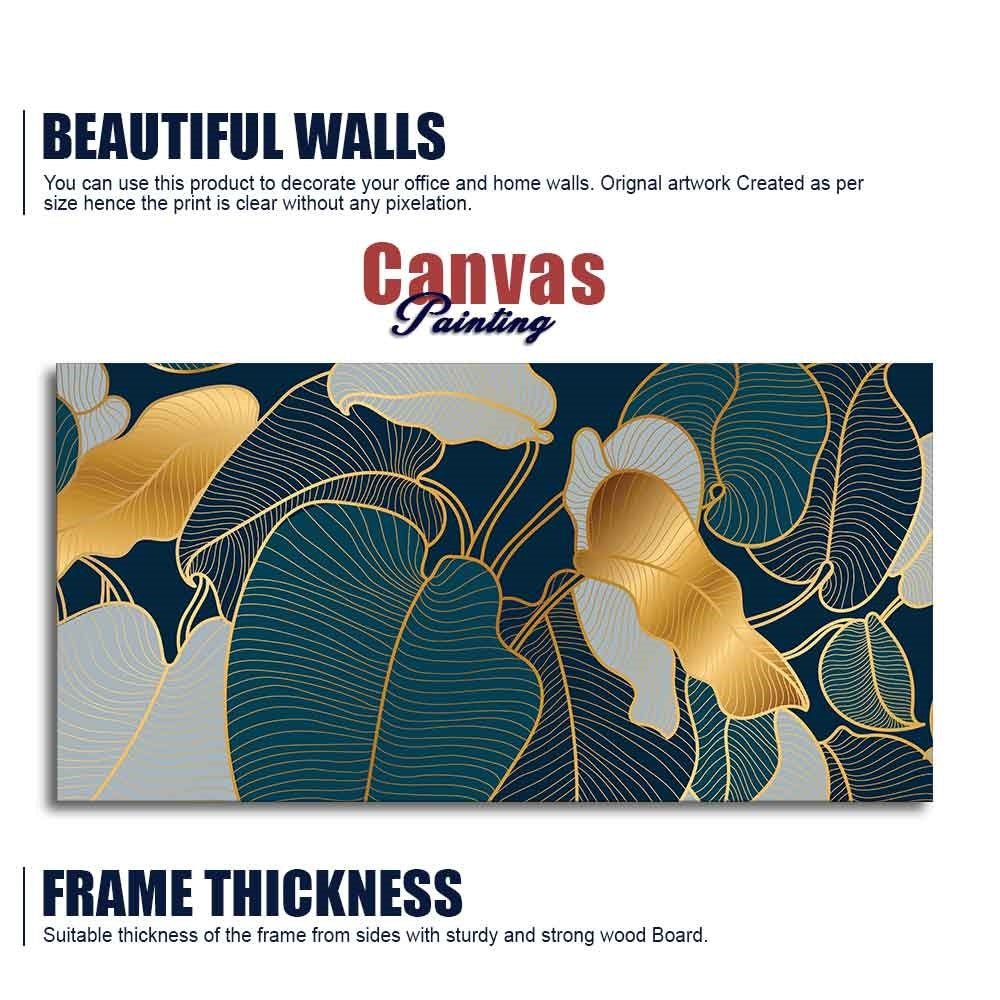 Luxury Golden Art Monstera Leaves Canvas wall Painting - Decor Smart
