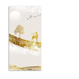 Luxury Golden Tree with Deer and Flying Birds Premium Canvas Wall Painting - Decor Smart