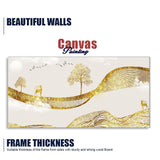 Luxury Golden Tree with Deer Premium Canvas Wall Painting - Decor Smart