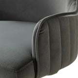 Luxury Grey Color Velvet Armchair with Golden Base - Decor Smart