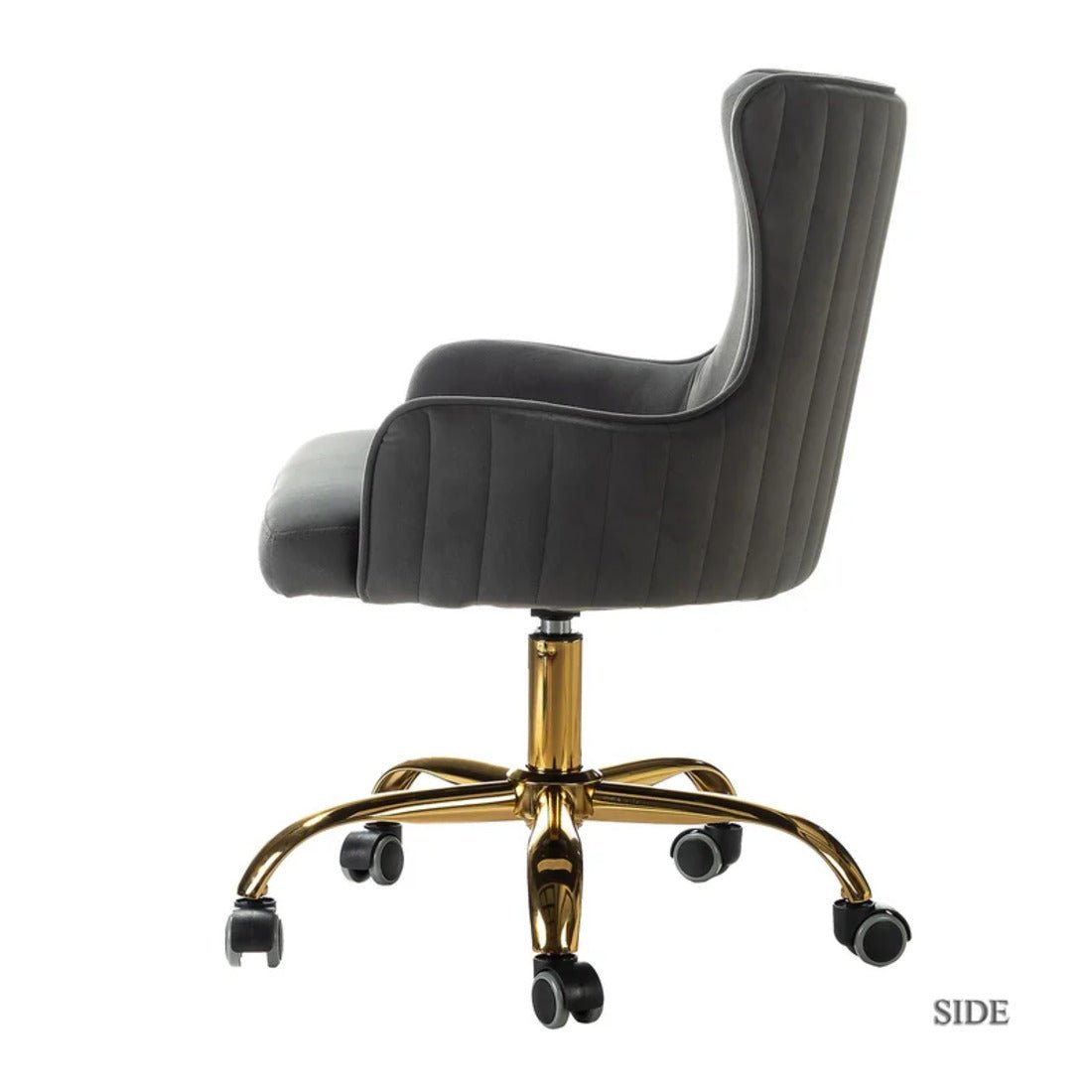Luxury Grey Color Velvet Armchair with Golden Base - Decor Smart