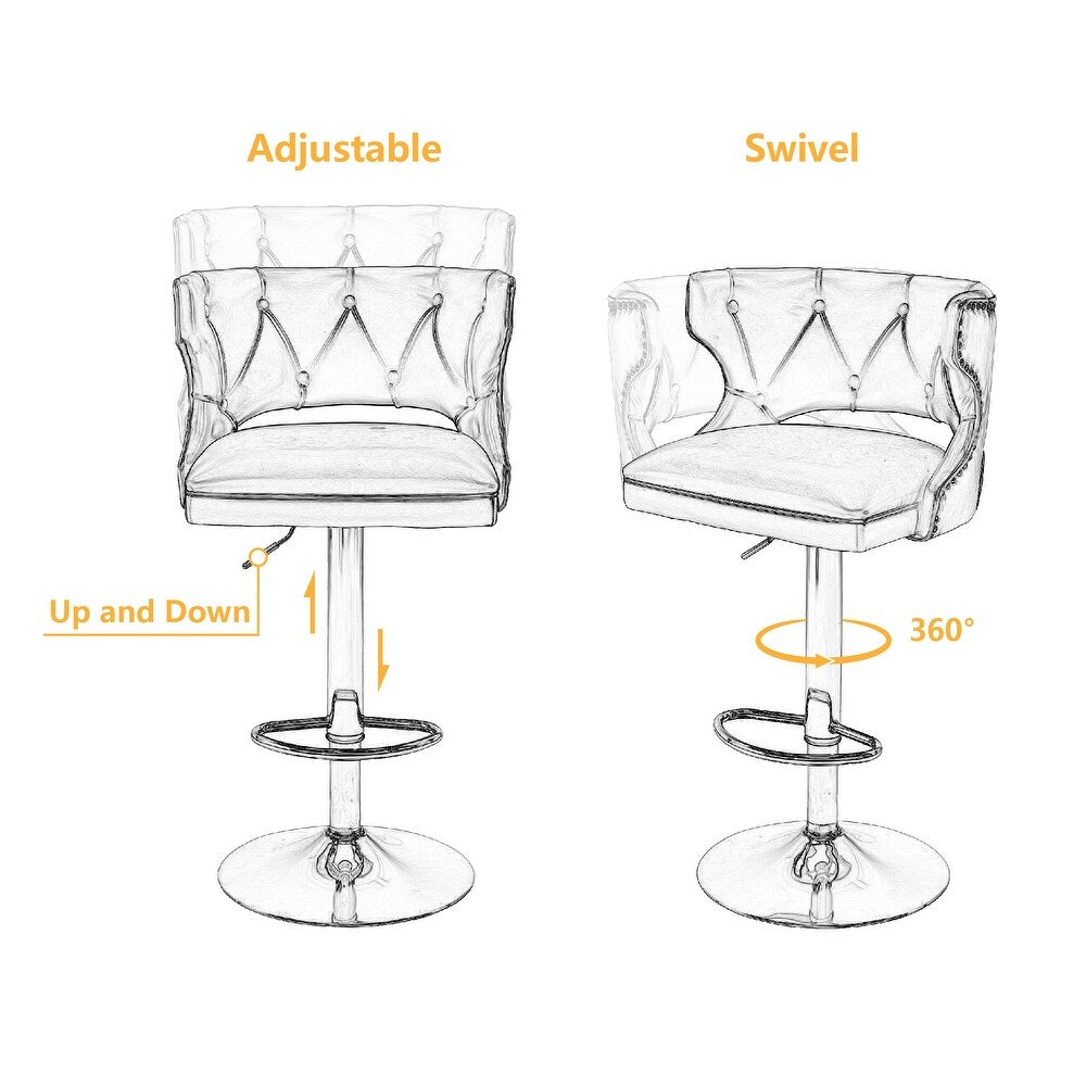 Luxury Grey Velvet Bar Lounge Chair with Gold Base