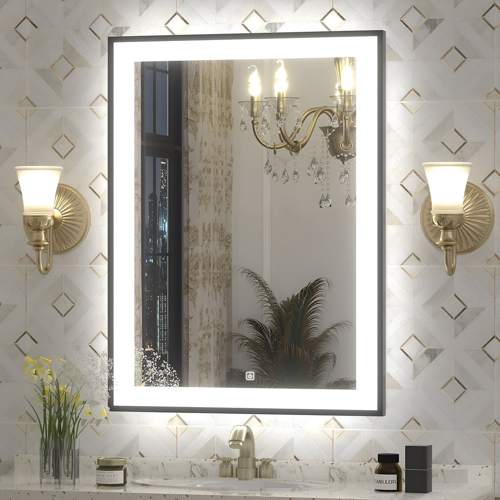 Luxury LED Cabinet Mirror with Touch Control and Classic Frame Design