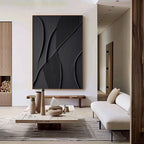 Luxury Modern Black Sculptural 3D Wall Art Home Decor