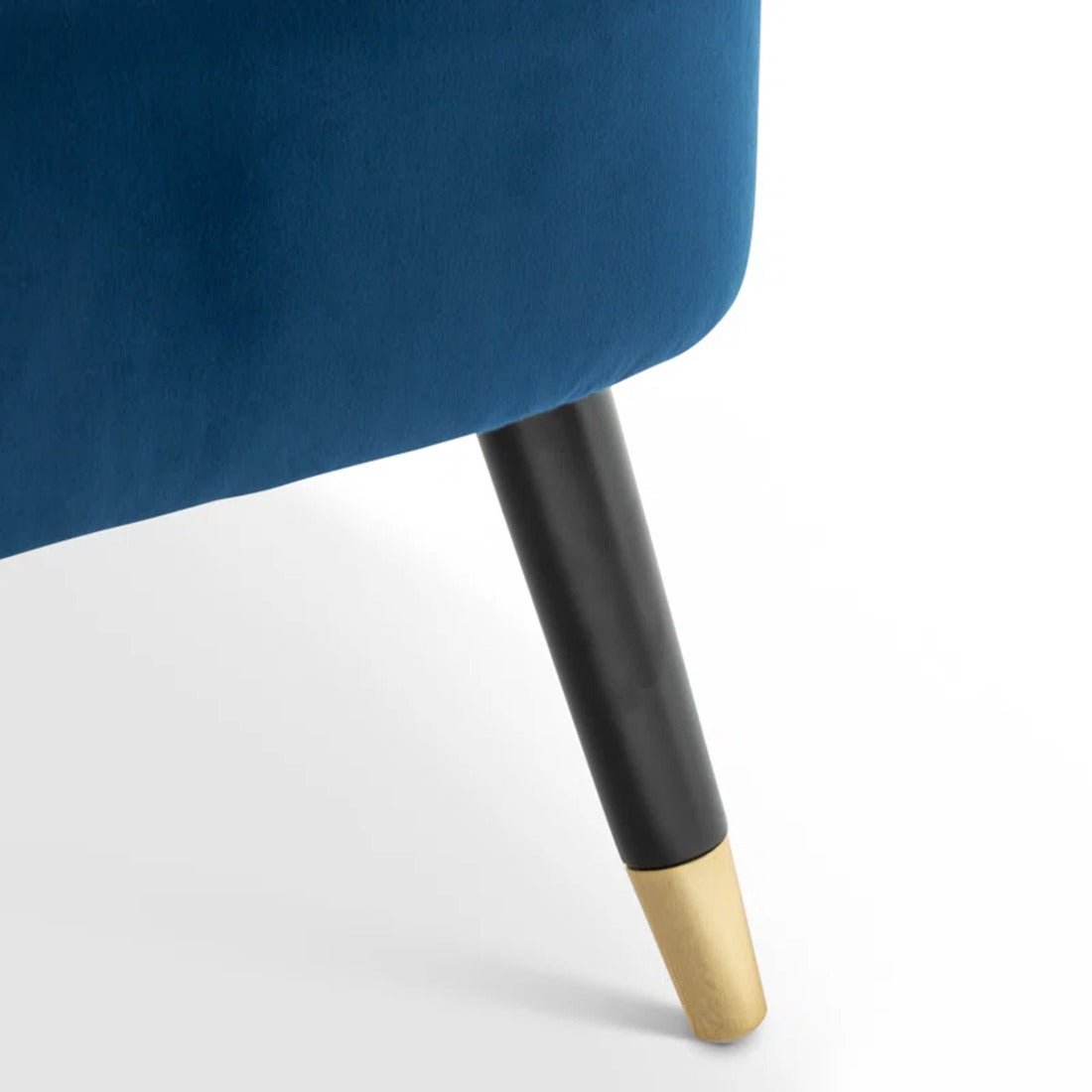 Luxury Navy Blue Comfy Velvet Lounge Chair with Ottoman - Decor Smart