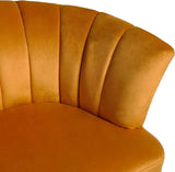 Luxury Opening Shell Designer Yellow Velvet Sofa Lounge Chair - Decor Smart