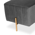 Luxury Pouffe Stool Ottoman in Soft Grey with Golden Touch