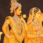 Luxury Radha Krishna Crystal Glass Wall Painting for Temple Theme Decor