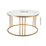 Luxury Round Marble White Matte Finish Metal Center Table - Decor Smart