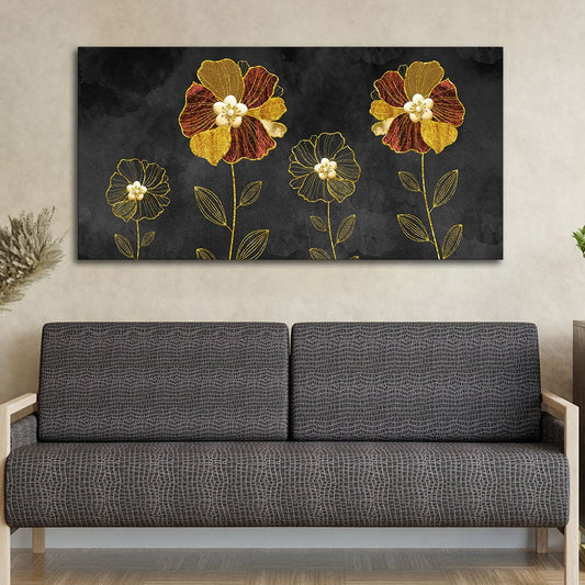 Luxury Style Flower Premium Wall Painting - Decor Smart