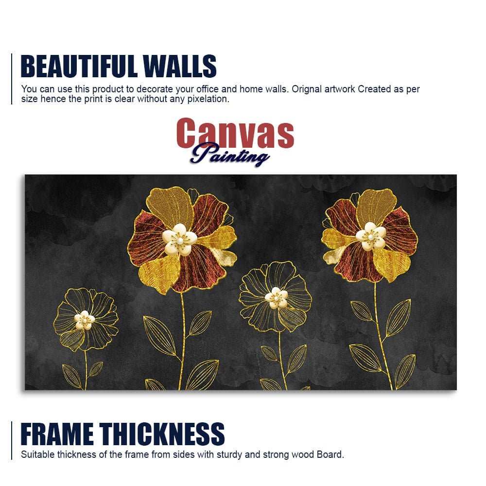 Luxury Style Flower Premium Wall Painting - Decor Smart