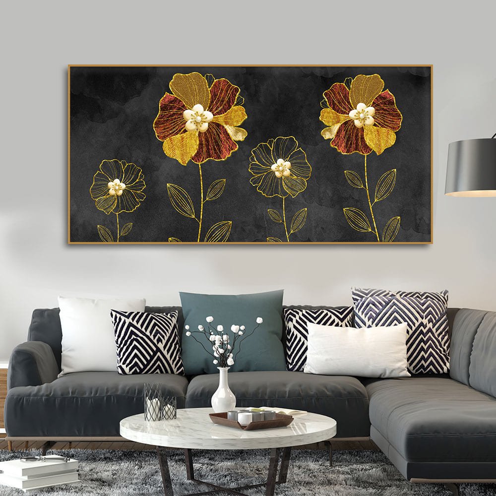 Luxury Style Flower Premium Wall Painting - Decor Smart
