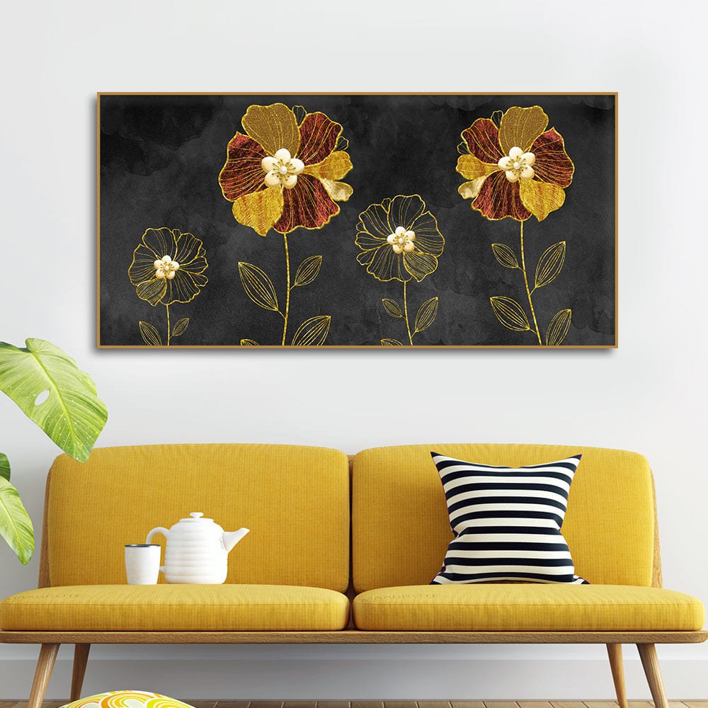 Luxury Style Flower Premium Wall Painting - Decor Smart