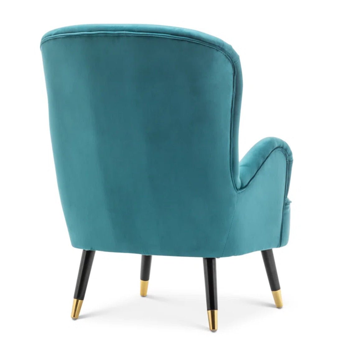 Luxury Turquoise Comfy Velvet Lounge Chair with Ottoman - Decor Smart
