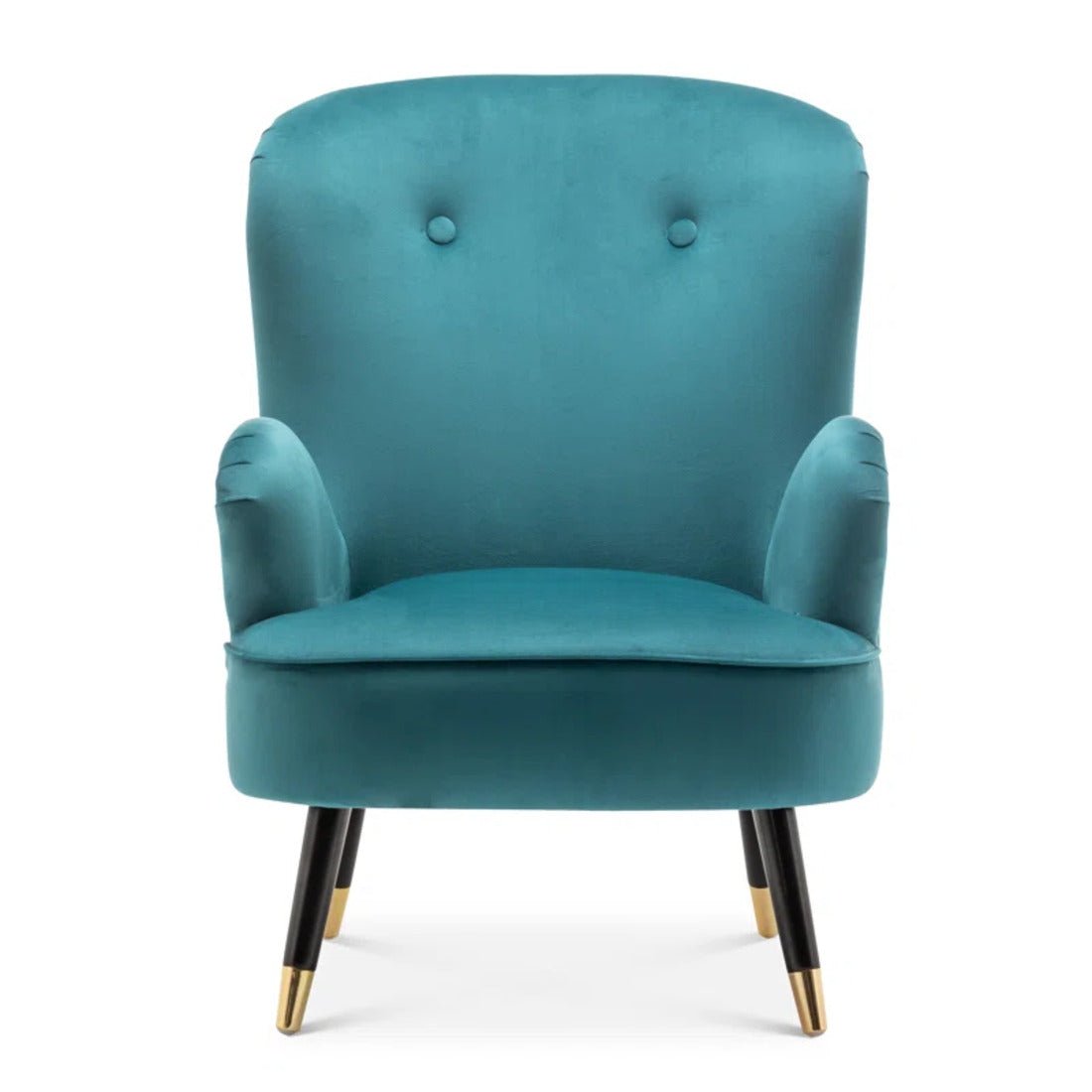 Luxury Turquoise Comfy Velvet Lounge Chair with Ottoman - Decor Smart