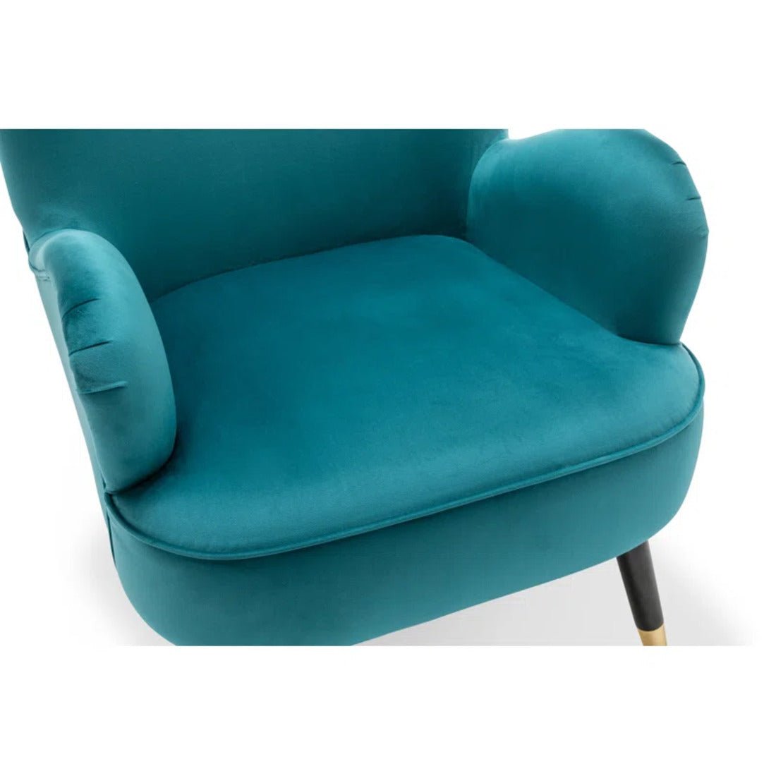 Luxury Turquoise Comfy Velvet Lounge Chair with Ottoman - Decor Smart