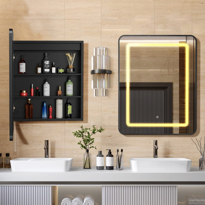 Luxury Warm Glow LED Bathroom Medicine Cabinet Mirror