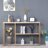 Luxury White Faux Marble Golden Finish Console Table - Decor Smart