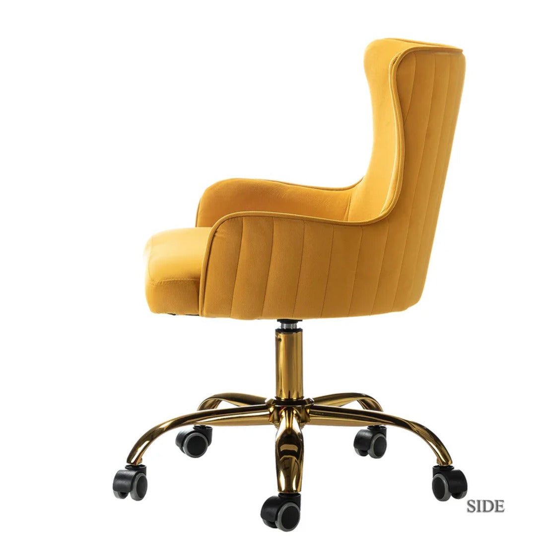 Luxury Yellow Velvet Comfy Armchair with Golden Base - Decor Smart