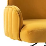 Luxury Yellow Velvet Comfy Armchair with Golden Base - Decor Smart