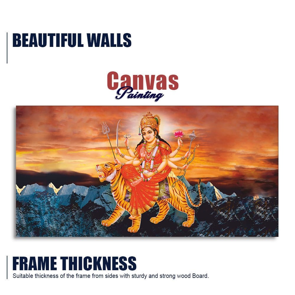 Maa Durga Bhagwati Premium Canvas Wall Painting - Decor Smart