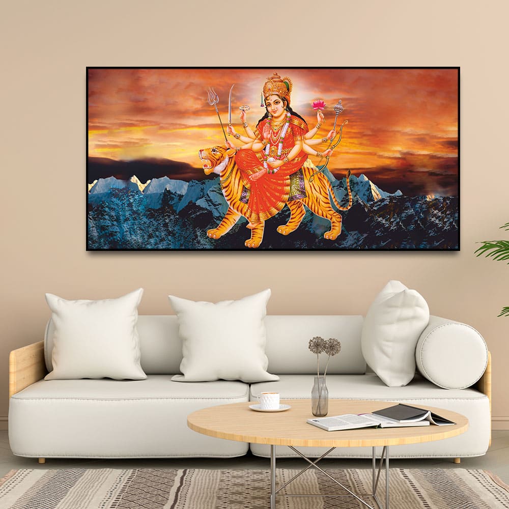 Maa Durga Bhagwati Premium Canvas Wall Painting - Decor Smart