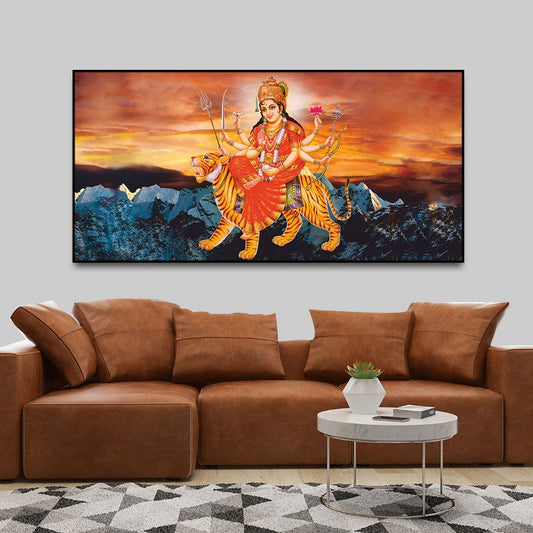 Maa Durga Bhagwati Premium Canvas Wall Painting - Decor Smart
