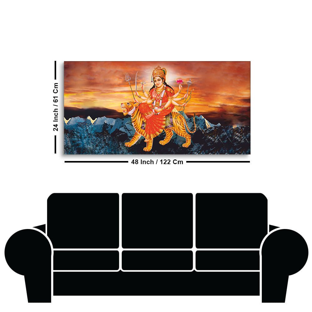 Maa Durga Bhagwati Premium Canvas Wall Painting - Decor Smart