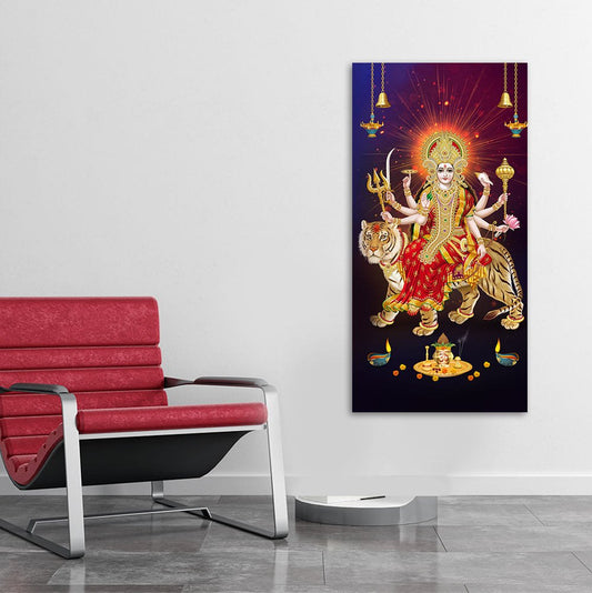 Maa Durga Spiritual Canvas Wall Painting - Decor Smart