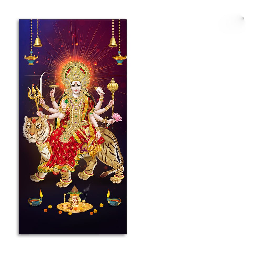 Maa Durga Spiritual Canvas Wall Painting - Decor Smart