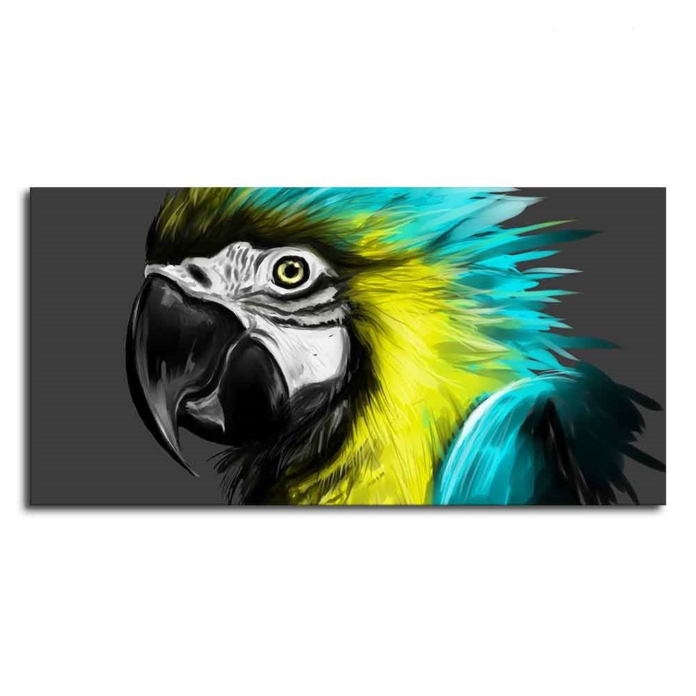 Macaw Parrot Abstract Art Wall Painting - Decor Smart