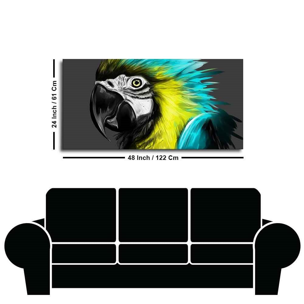 Macaw Parrot Abstract Art Wall Painting - Decor Smart