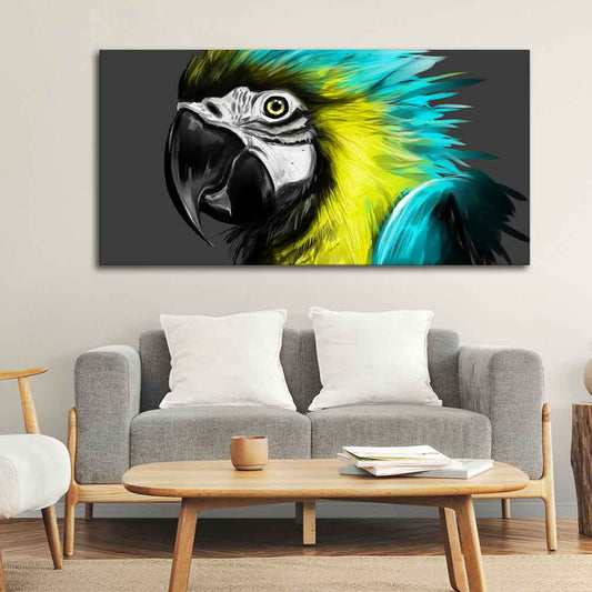 Macaw Parrot Abstract Art Wall Painting - Decor Smart