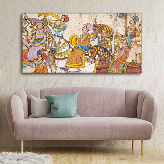 Madhubani/Rajasthani Art Premium Canvas Wall Painting - Decor Smart