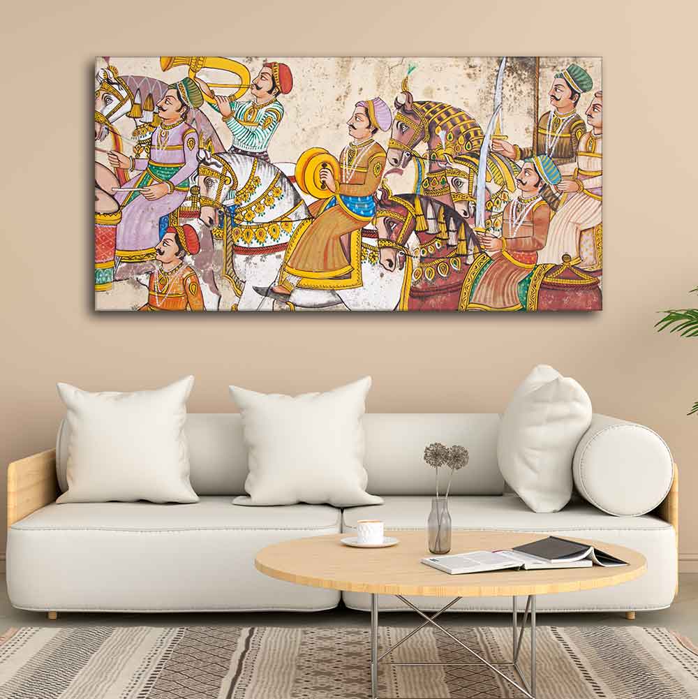 Madhubani/Rajasthani Art Premium Canvas Wall Painting - Decor Smart