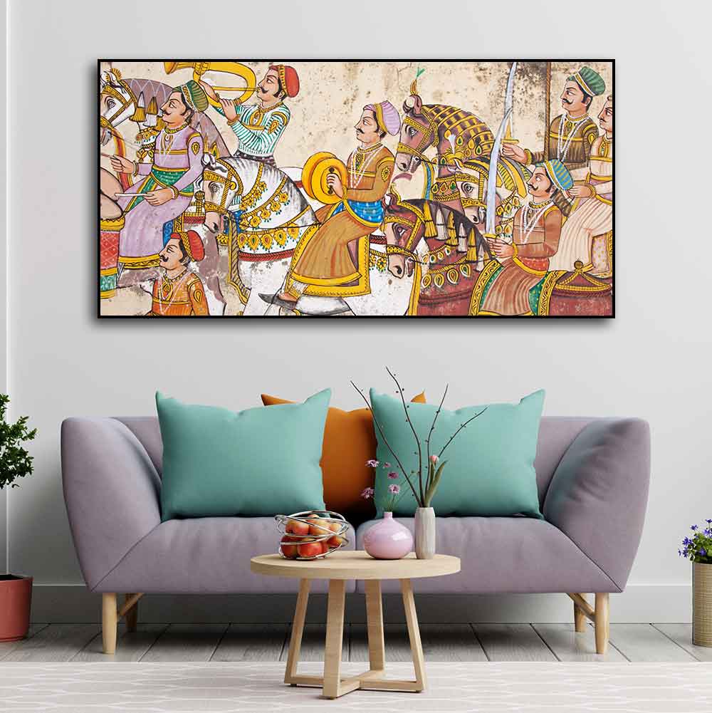 Madhubani/Rajasthani Art Premium Canvas Wall Painting - Decor Smart