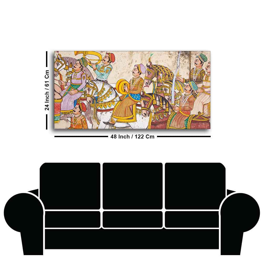 Madhubani/Rajasthani Art Premium Canvas Wall Painting - Decor Smart
