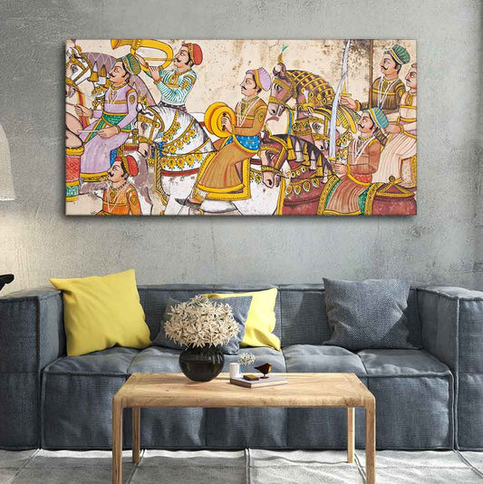 Madhubani/Rajasthani Art Premium Canvas Wall Painting - Decor Smart